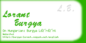 lorant burgya business card